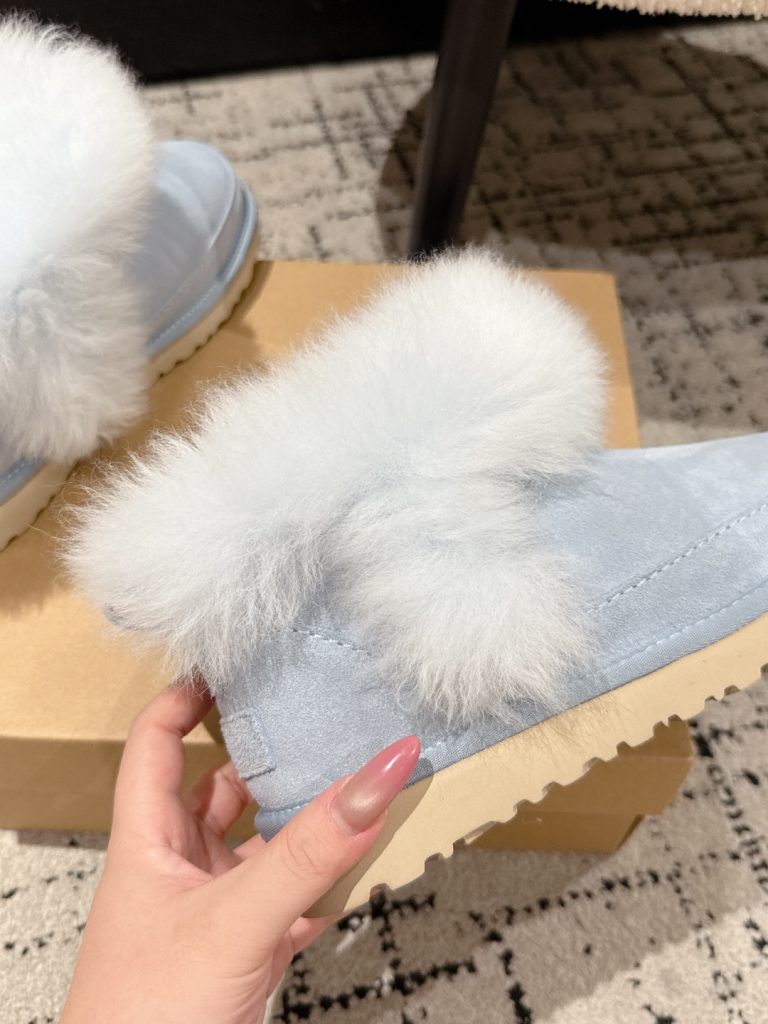 UGG 女性用 ファー付き ブーツ ベージュ フルフェイスタイプ 冬用 保温性抜群 1色 - 画像 8