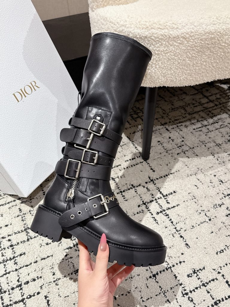 DIOR ブーツ レディース ブラック 本革 ファッション デザイン 時計 ブラック 1足 - 画像 5