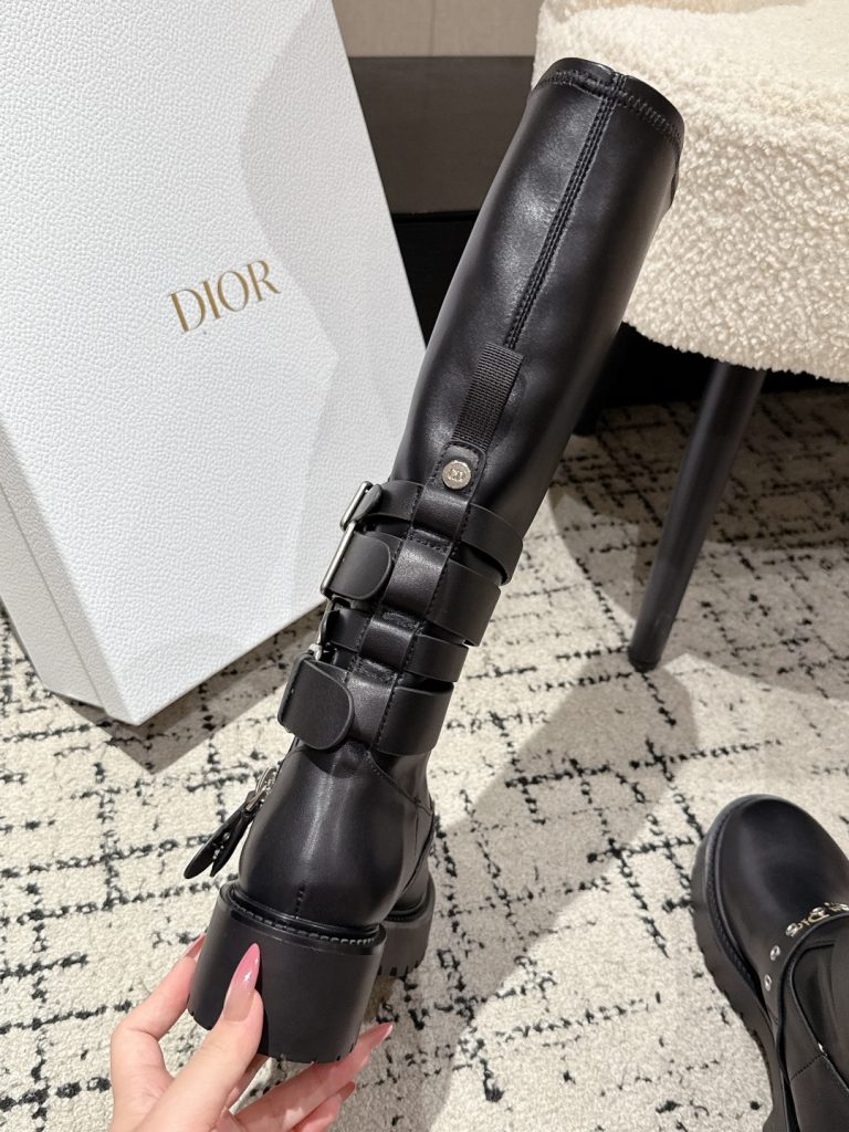 DIOR ブーツ レディース ブラック 本革 ファッション デザイン 時計 ブラック 1足 - 画像 7