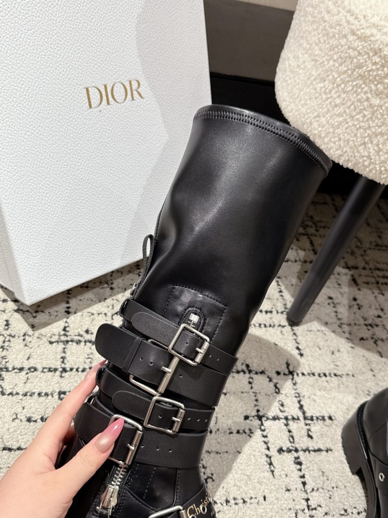 DIOR ブーツ レディース ブラック 本革 ファッション デザイン 時計 ブラック 1足 - 画像 8