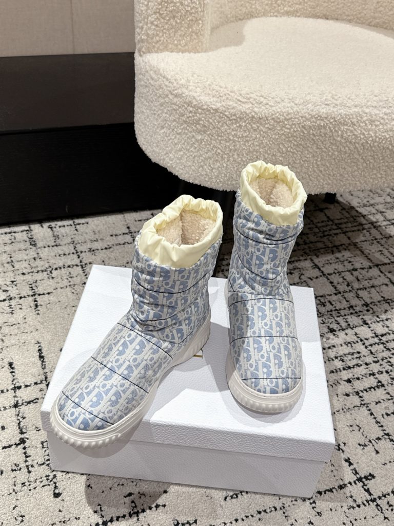 Dior ディオール 女性用 ブーツ ブルーディオール プラットフォーム スノーブーツ 保温性抜群 - 画像 3