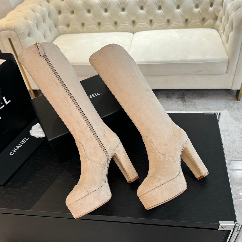 シャネル レディース ロングブーツ ベージュ シューズ 1色入 - 画像 2