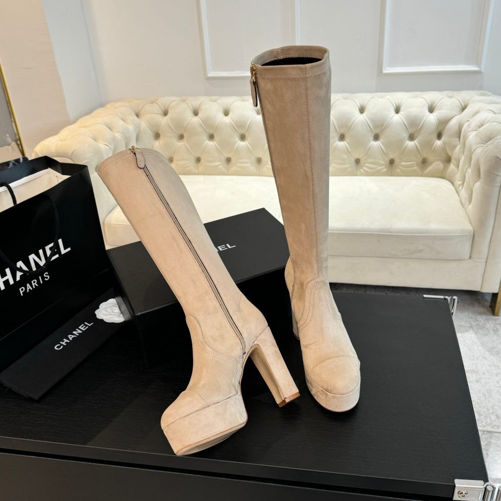 シャネル レディース ロングブーツ ベージュ シューズ 1色入 - 画像 5