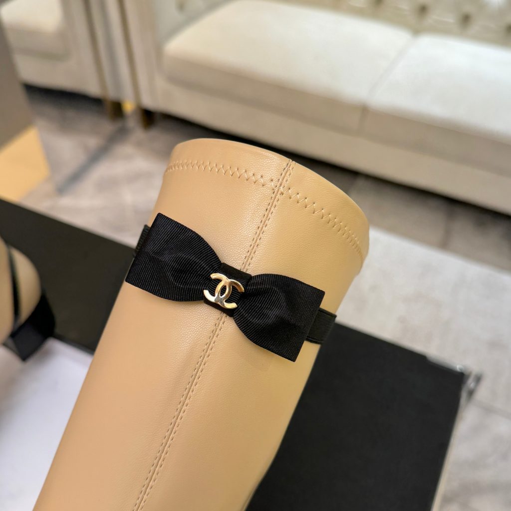 CHANEL レディース ブーツ シャネル ブイエフ クラシック ブーツ ブラウン ブラック 2色 ファッション シューズ - 画像 7
