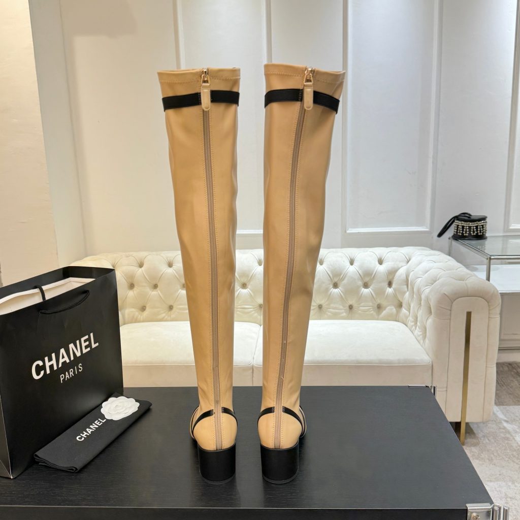 CHANEL レディース ブーツ シャネル ブイエフ クラシック ブーツ ブラウン ブラック 2色 ファッション シューズ - 画像 8