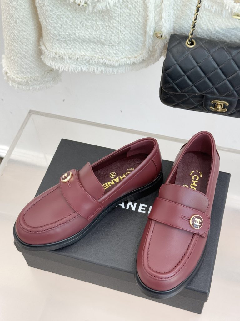 シャネル レディース ローファー 赤茶色 シャネル ロゴ 2色入 🍒 - 画像 2