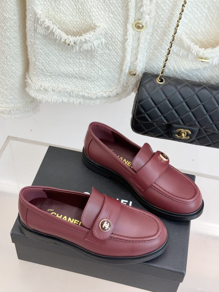 シャネル レディース ローファー 赤茶色 シャネル ロゴ 2色入 🍒 - 画像 3