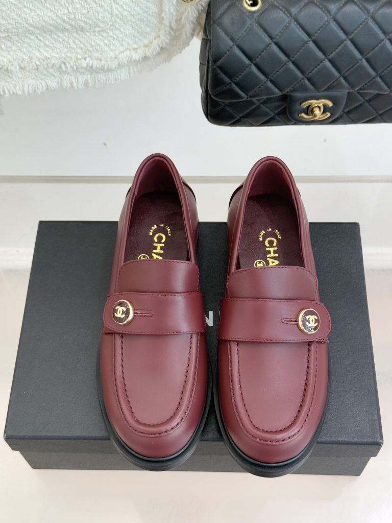 シャネル レディース ローファー 赤茶色 シャネル ロゴ 2色入 🍒 - 画像 4
