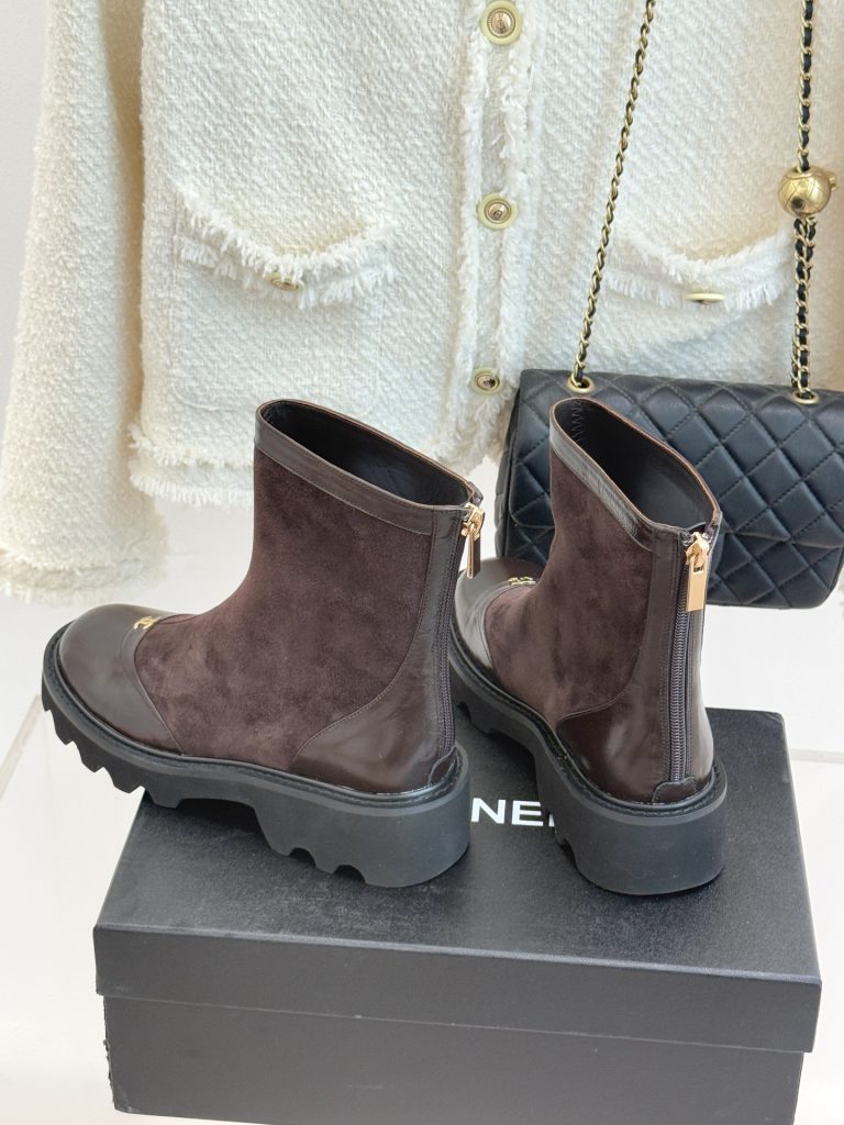 シャネル レディース ブーツ ブラウン スエード ローファー風 プラットフォーム シューズ 1足2色 腰履き ブーツ 🖤 - 画像 6