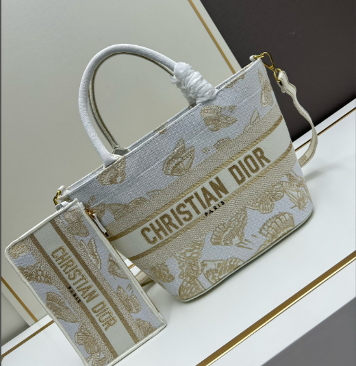 エレガント♪DIOR　クリスチャンディオール　パニエ シャポーバッグ　レディース　トートバッグ　ショルダー　　刺繍バッグ　カバン - 画像 4