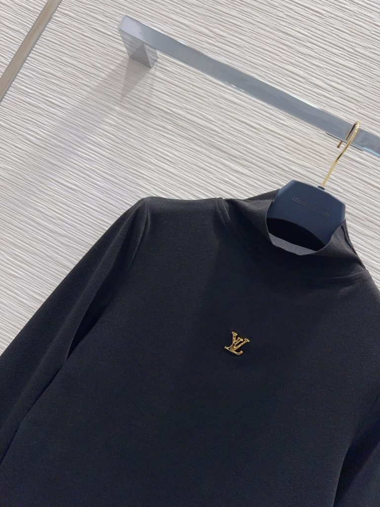 ルイ・ヴィトン ロゴ入り ニットシャツ ブラック 【新品】 - 画像 3