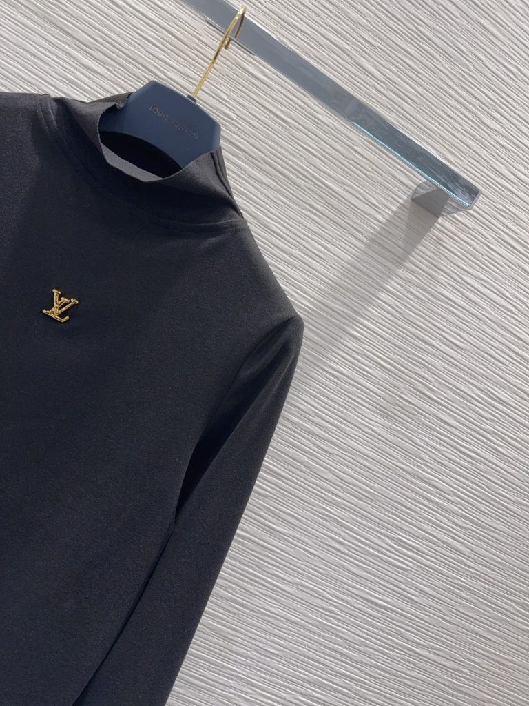 ルイ・ヴィトン ロゴ入り ニットシャツ ブラック 【新品】 - 画像 4