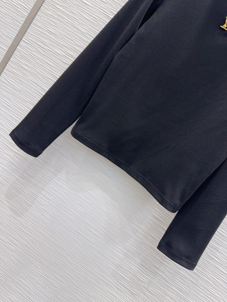ルイ・ヴィトン ロゴ入り ニットシャツ ブラック 【新品】 - 画像 5