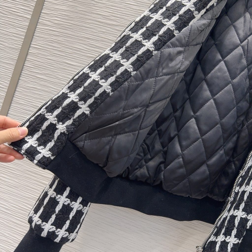 DIOR チェック柄 バンダージャケット 【新品】ブラック レディース 36 (全3色) - 画像 5