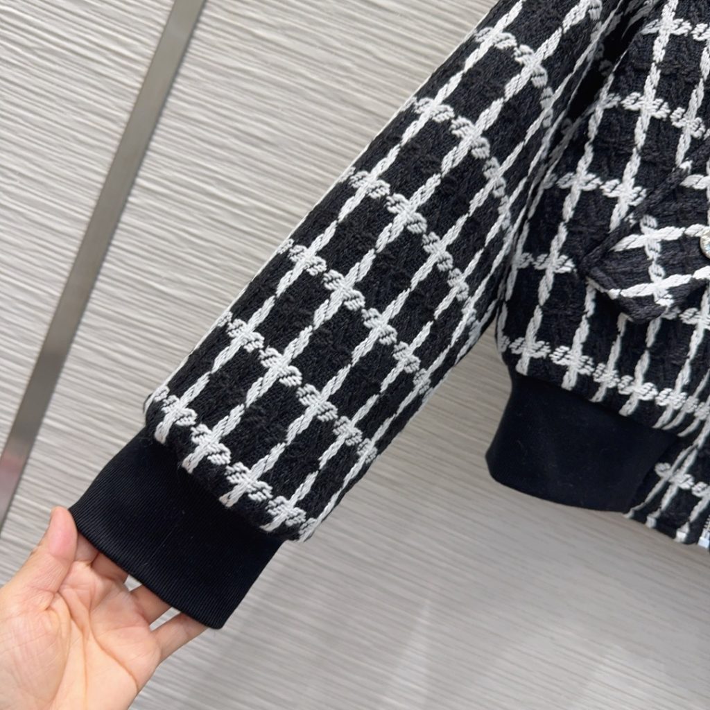 DIOR チェック柄 バンダージャケット 【新品】ブラック レディース 36 (全3色) - 画像 6