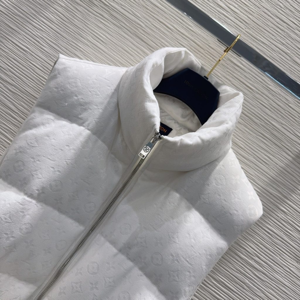 Louis Vuitton 00013 ロゴプリント ベスト フードなし ミニベスト ウエストベルト付き ホワイト - 画像 2
