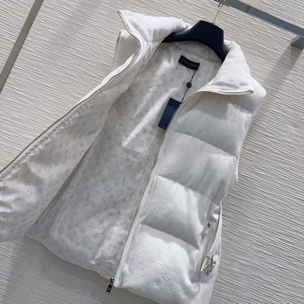 Louis Vuitton 00013 ロゴプリント ベスト フードなし ミニベスト ウエストベルト付き ホワイト - 画像 8