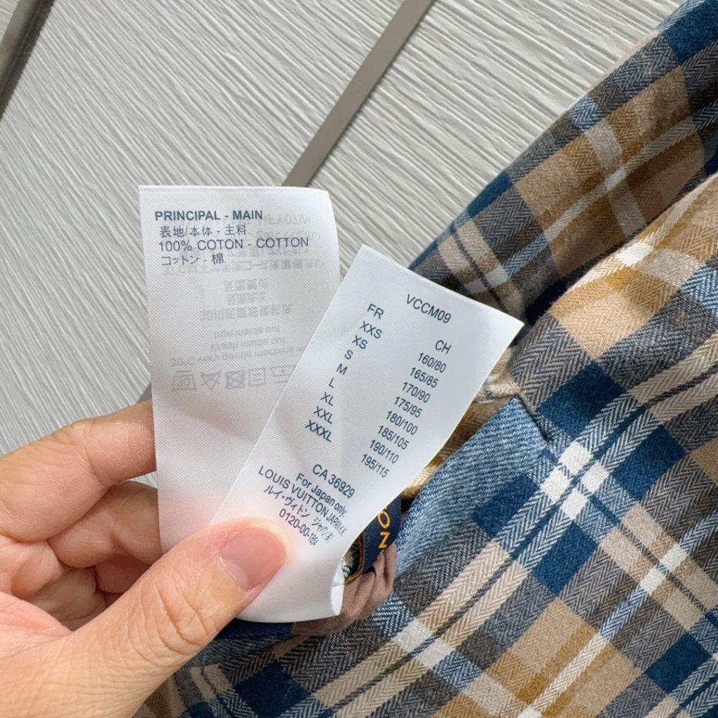 LOUIS VUITTON チェックジャケット ロゴ入り ブルー 綿100% - 画像 8