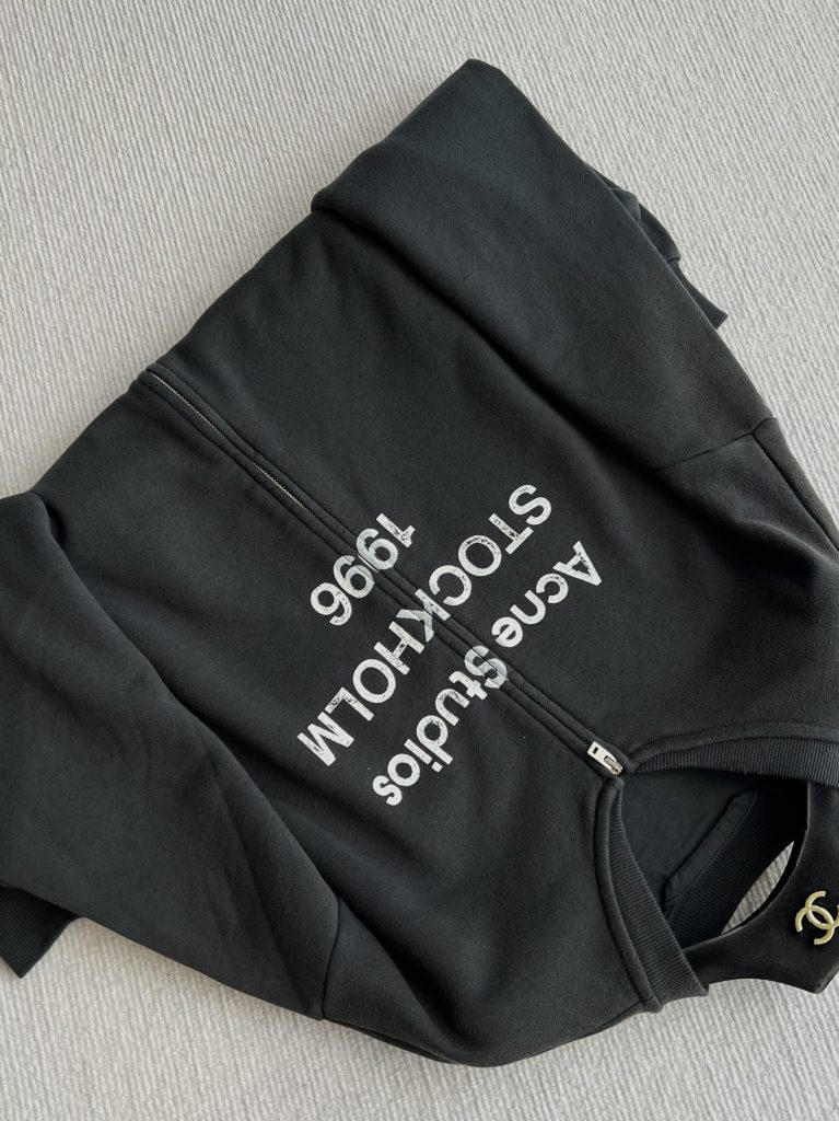 Acne Studios 1996 ロゴ フルジップ ジャケット ブラック グリーン ブルーレイ カラー | 100% コットン - 画像 7