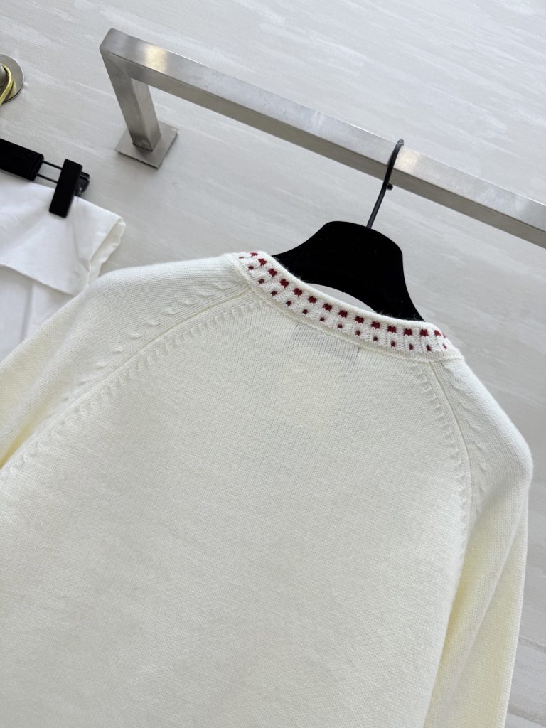 CHANEL 430 Chane2 ファッションカーディガン チェリーデザイン レッド ウール サイズ363840 - 画像 7