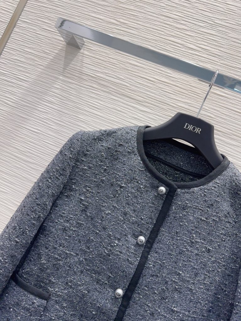DIOR 460 ロングジャケット 定番ブラック シルク混 綿100% メンズ 2025FW - 画像 3