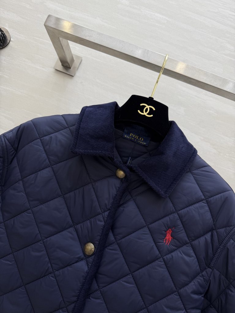 POLO RALPH LAUREN 470 ダイヤモンド柄 ライニング付き メンズ フリース コート ネイビー - 画像 4