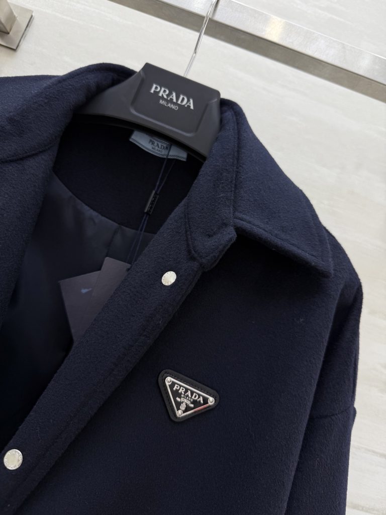 PRADA ニット メンズ 24FW 羊毛 ブルゾン ブラック - 画像 7