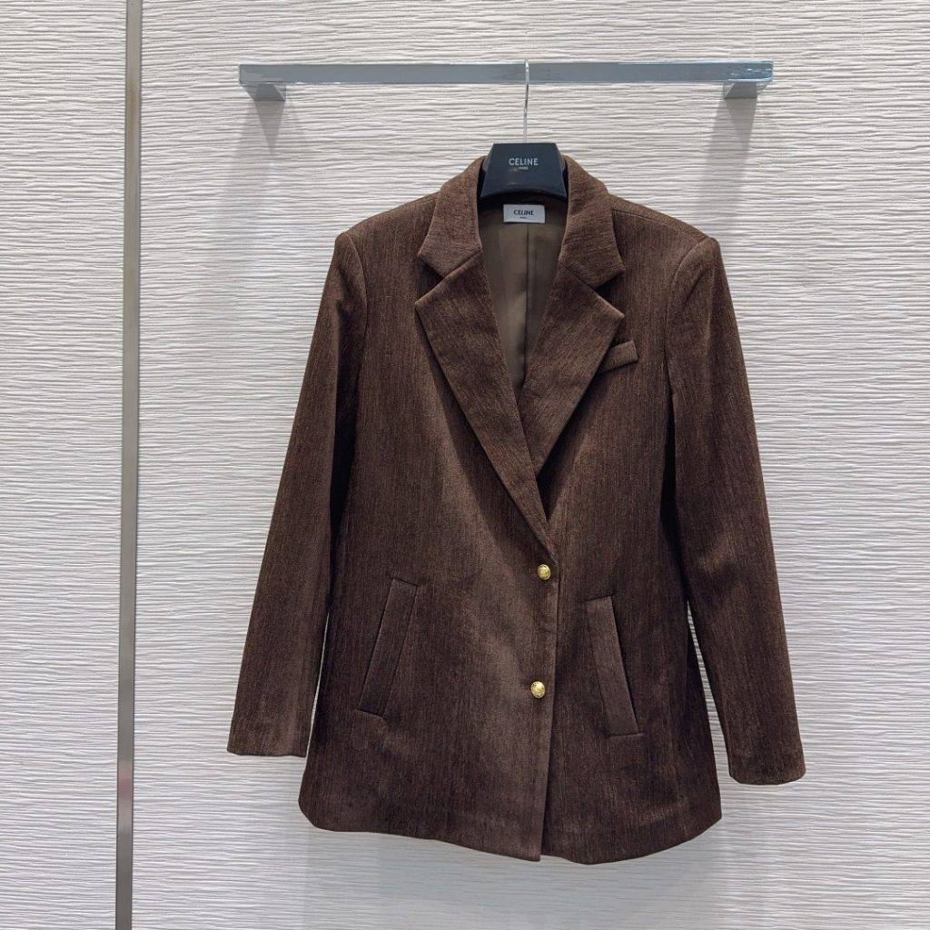 CELINE 2025FW ブレザー スーツセット ブラウン CORDUROY - 画像 2