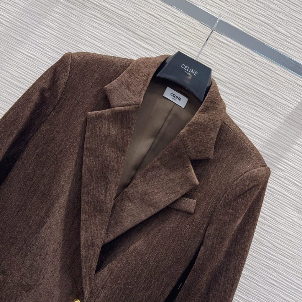 CELINE 2025FW ブレザー スーツセット ブラウン CORDUROY - 画像 3
