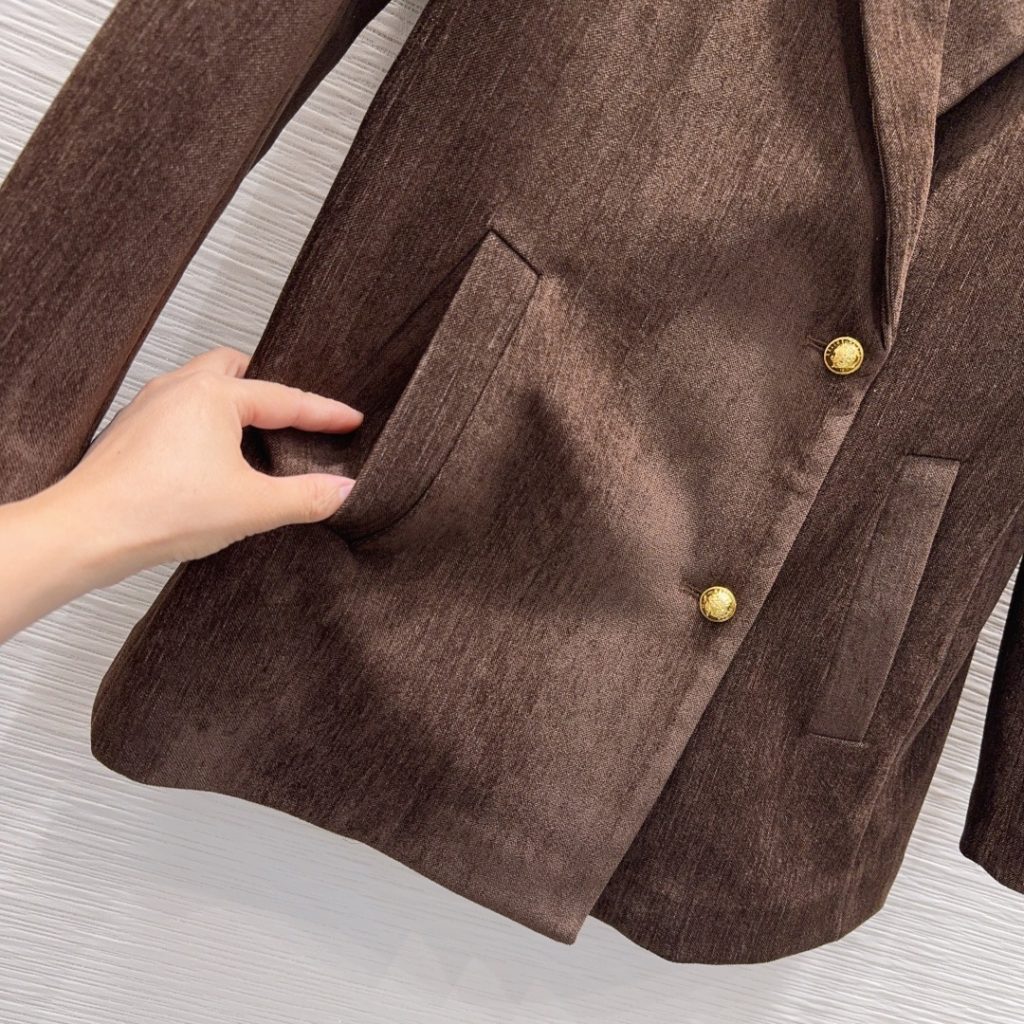 CELINE 2025FW ブレザー スーツセット ブラウン CORDUROY - 画像 5