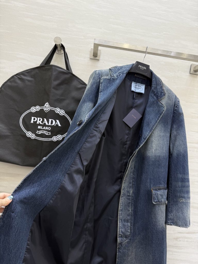 PRADA 530 Prad2FW シャツジャケット デニム 西装スタイル 3WAY | ブルー - 画像 8