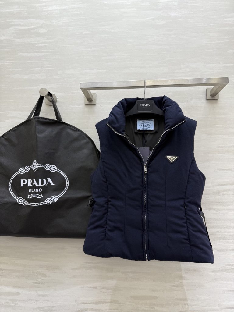 PRADA 590 Prad2 ファーレンズ ベスト ブルゾン ブラック 90%ホワイトグースダウン ブルゾン 51 - 画像 6
