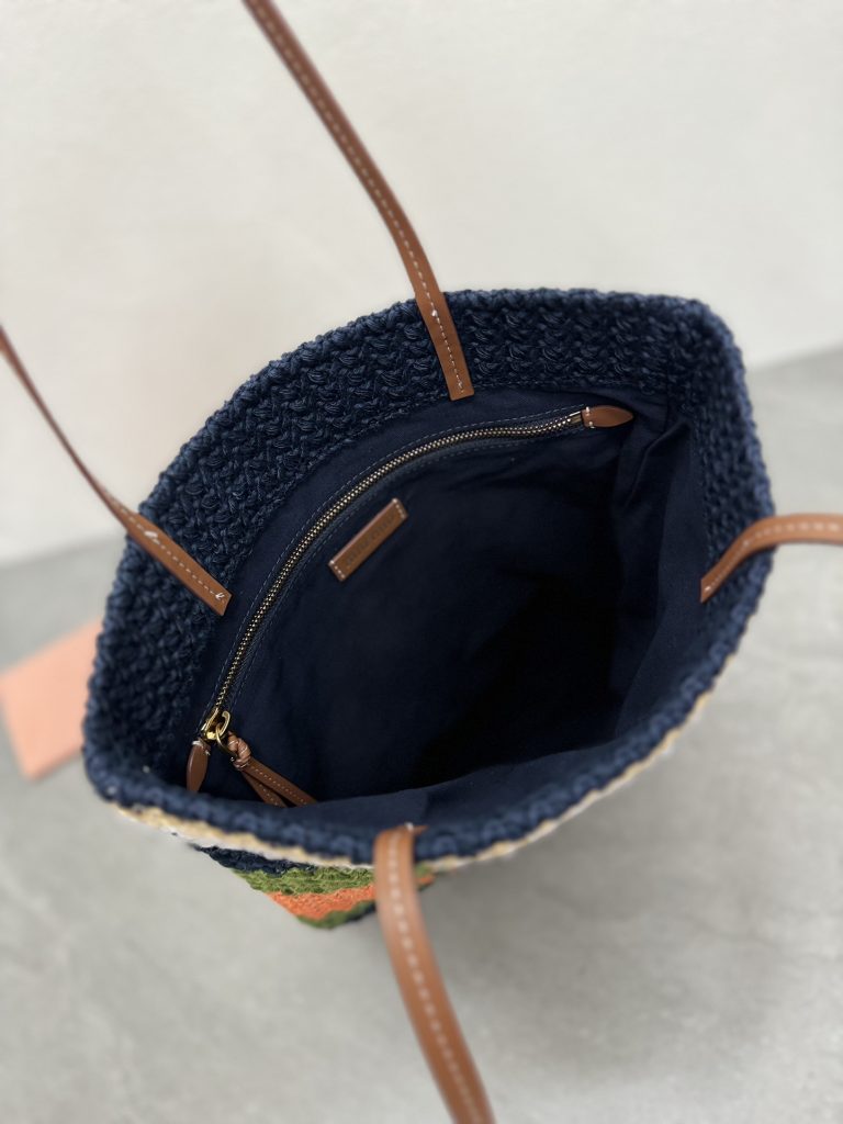 Miu Miu ミュウミュ ラフィアトートバッグ | マルチカラー | コンパクト収納 | レザーhandle - 画像 7