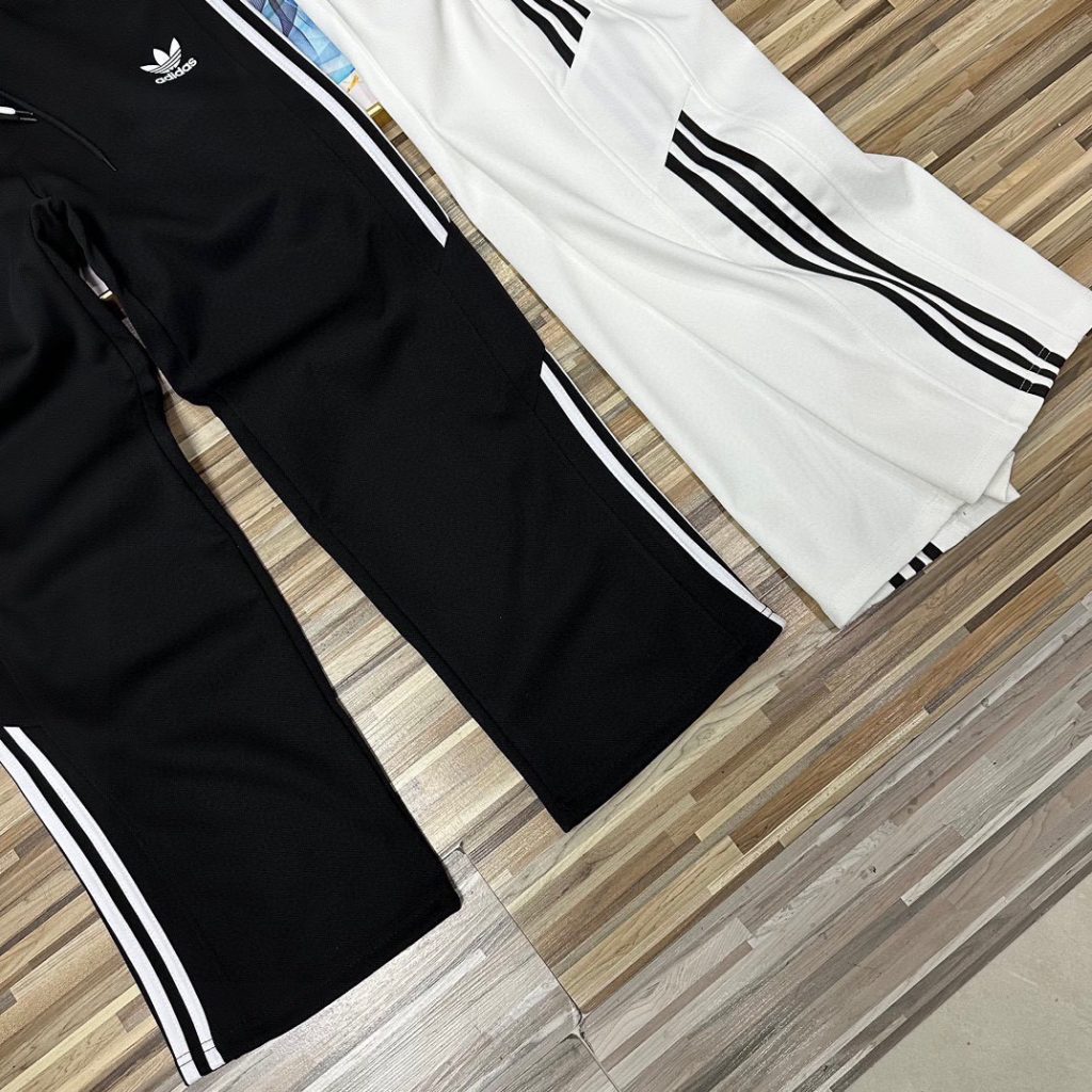 adidas スウェットパンツ サイドライン 3本線 ロゴ入り 通勤カジュアル ブラックホワイト展開 - 画像 4