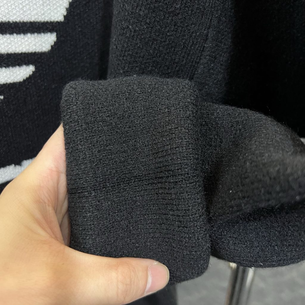 adidas セーター ロゴ編み込み ブラック 100%コットン 通勤カジュアル - 画像 6