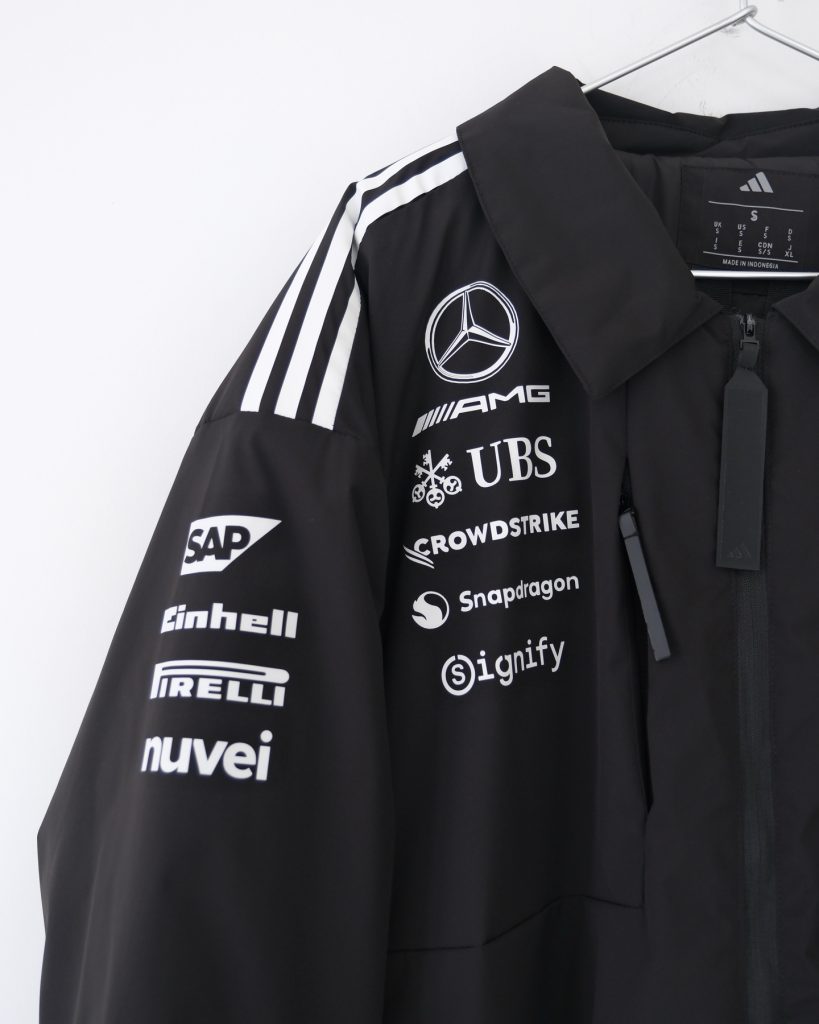 ADIDAS メルセデスAMG F1 チームジャケット レーシングウエア パーカー ブラック ナイロン - 画像 8