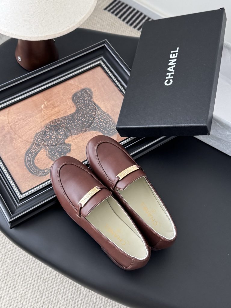 CHANEL シャネル ローファー レディース メンズ 兼用 通勤 通学 簡単履き ブラウン シンプル 高級感 本革風 38 39 40 41 42 43 - 画像 7