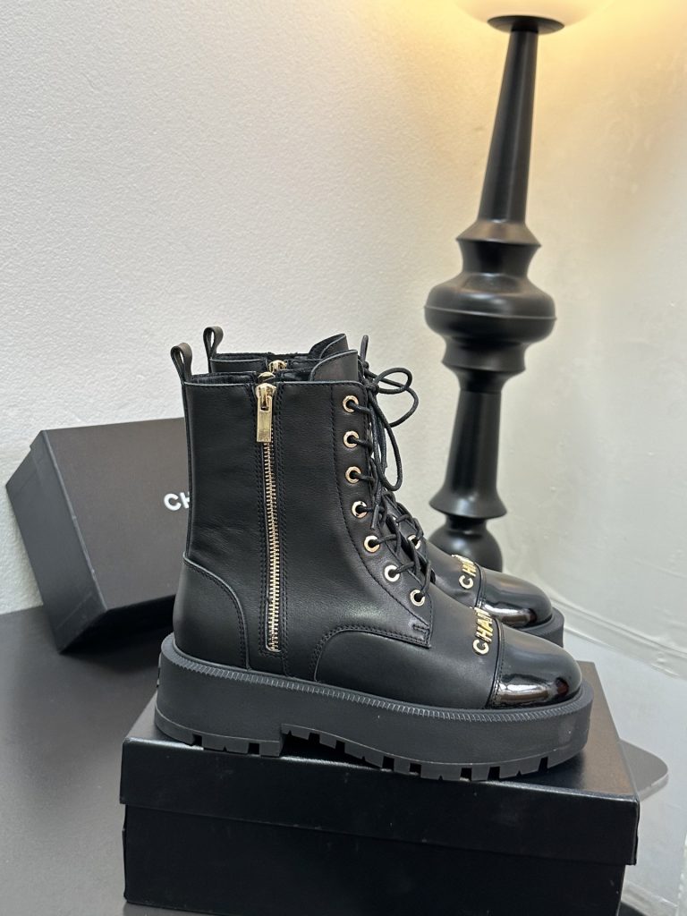 CHANEL チャンエル 本革 ブーツ レディース メンズ 兼用 通勤 通学 2WAY 黒 - 画像 4