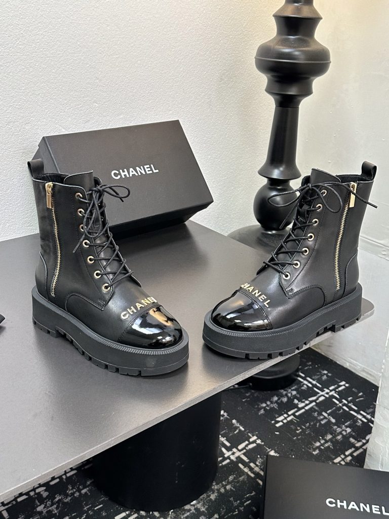 CHANEL チャンエル 本革 ブーツ レディース メンズ 兼用 通勤 通学 2WAY 黒 - 画像 6