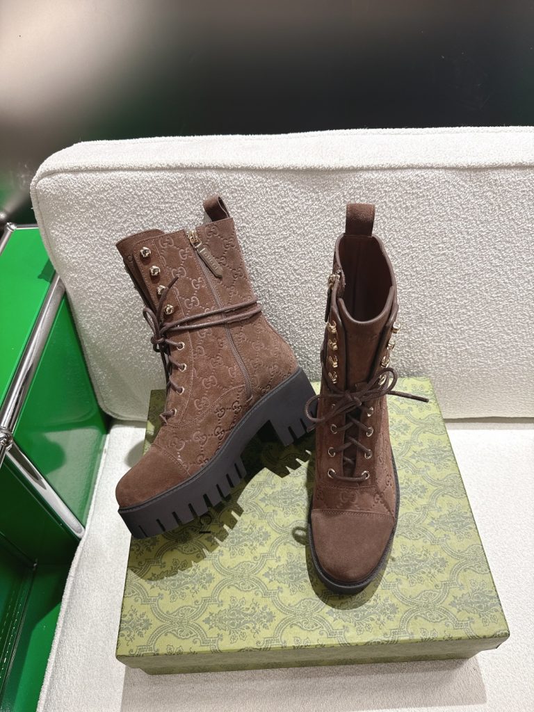 GUCCI グッチ ブーツ 本革 フラットシューズ ローファー ブラック 全1色 - 画像 5