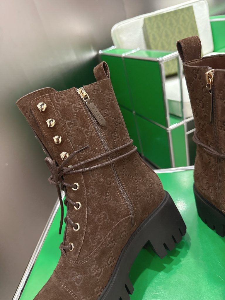 GUCCI グッチ ブーツ 本革 フラットシューズ ローファー ブラック 全1色 - 画像 6