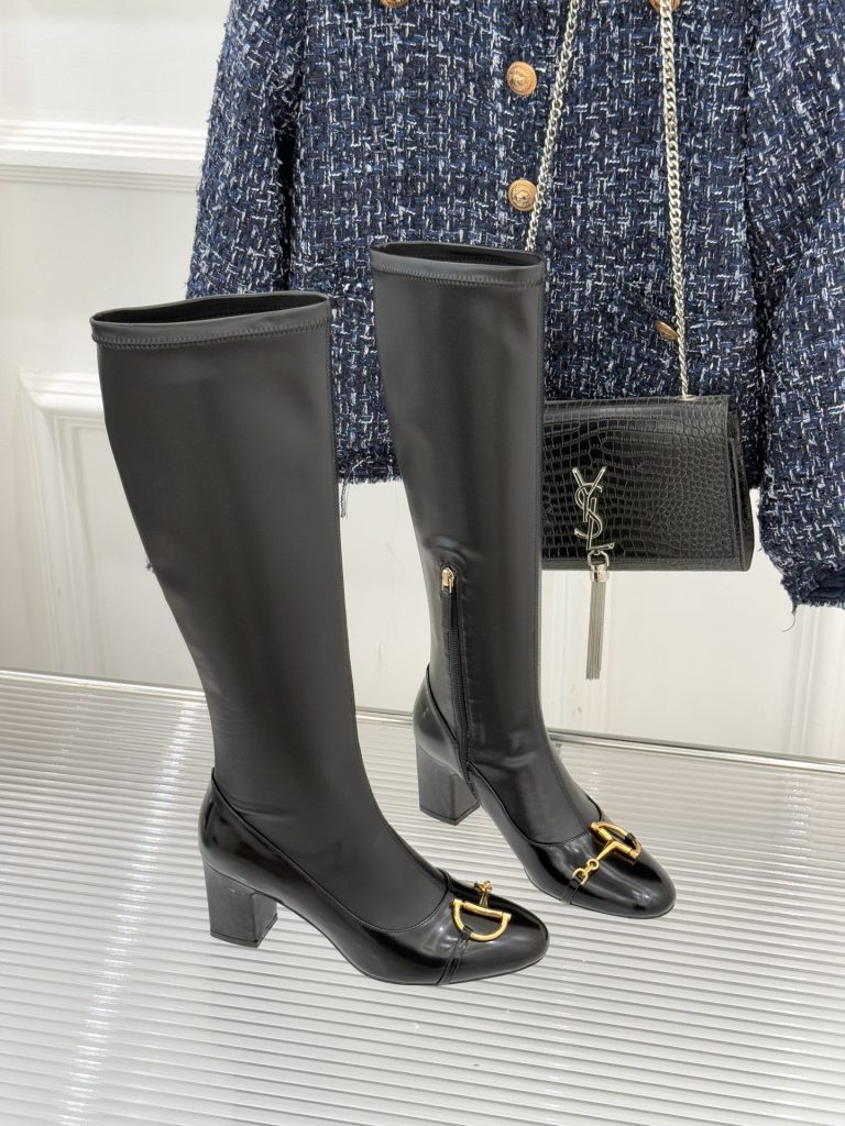 GUCCI グッチ レGGブローチ ブーツ ブラック - 画像 3