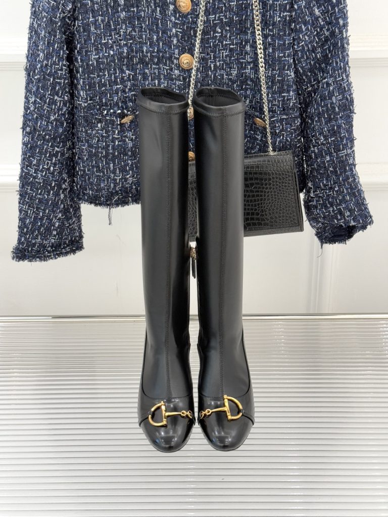 GUCCI グッチ レGGブローチ ブーツ ブラック - 画像 4