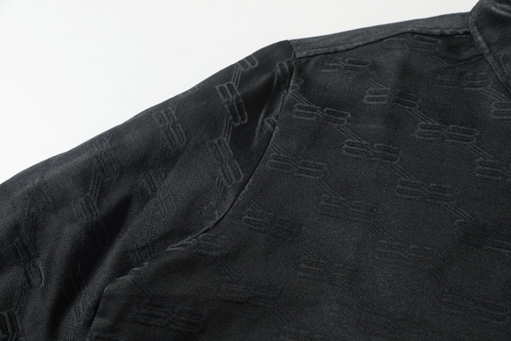 BALENCIAGA バレンシアガ ブレンド素材 ロゴ柄長袖シャツ ブラック - 画像 6