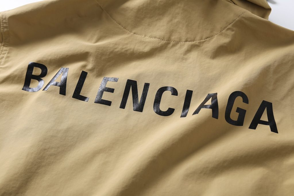 BALENCIAGA バレンシアガ 59后背Logo字母防水冲 衣 ブラック/カーキ - 画像 5
