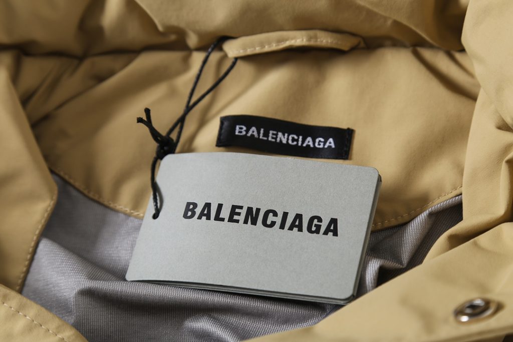 BALENCIAGA バレンシアガ 59后背Logo字母防水冲 衣 ブラック/カーキ - 画像 8