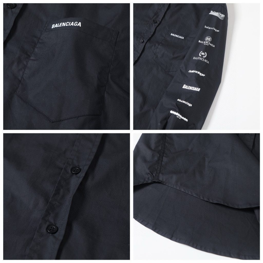 BALENCIAGA バレンシアガ ロゴシャツ ブラック/ホワイト - 画像 7