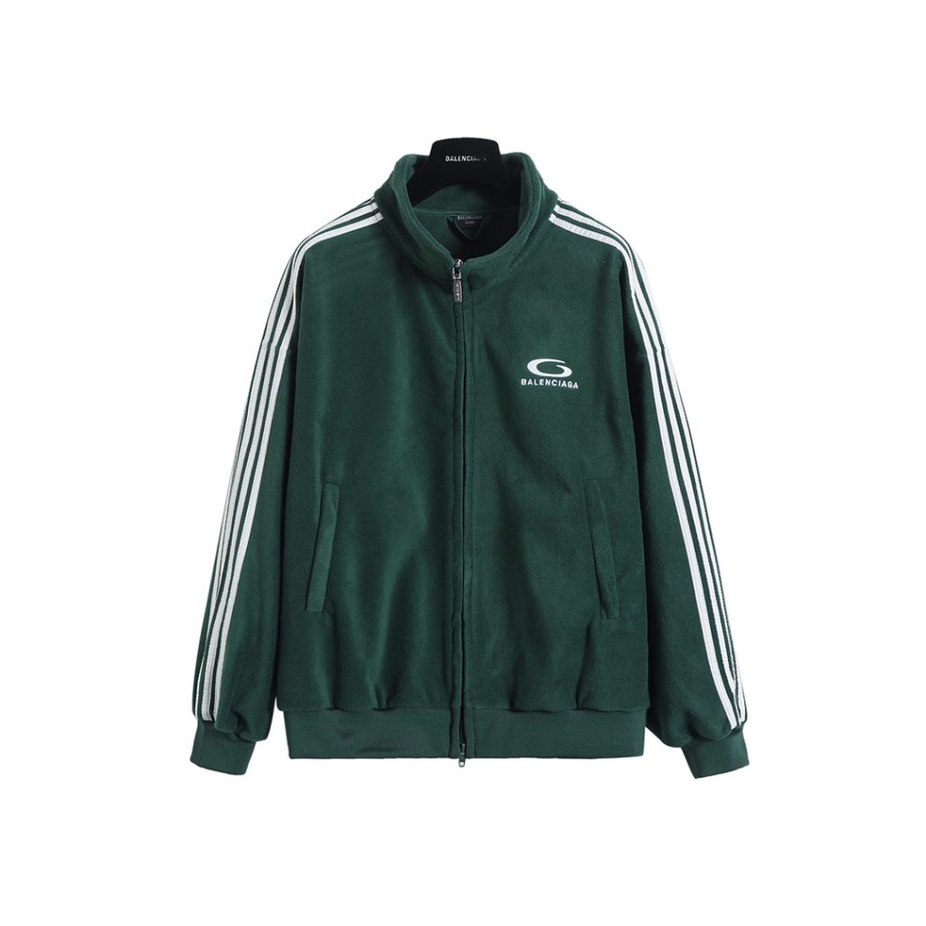 BALENCIAGA バレンシアガ フルジップトラックジャケット 本革 フリース 通勤 全2色 - 画像 3