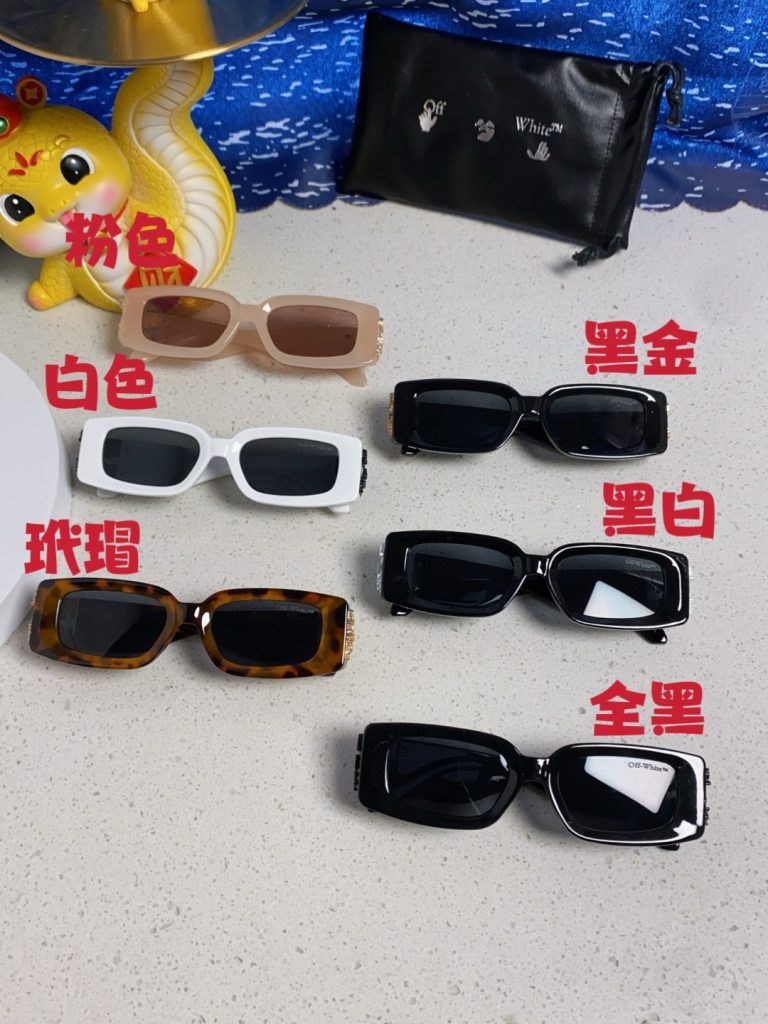 Off-White オフホワイト サングラス メンズ レディース フラットレンズ レトロ テンプルにロゴ 多色展開 - 画像 4