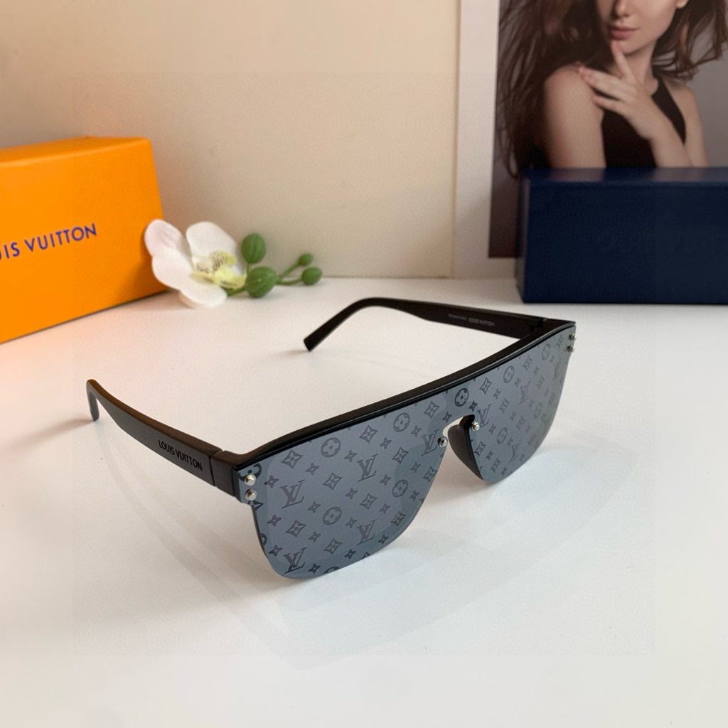 LOUIS VUITTON ルイヴィトン サングラス フレーム一体型 インサート ブラック - 画像 3